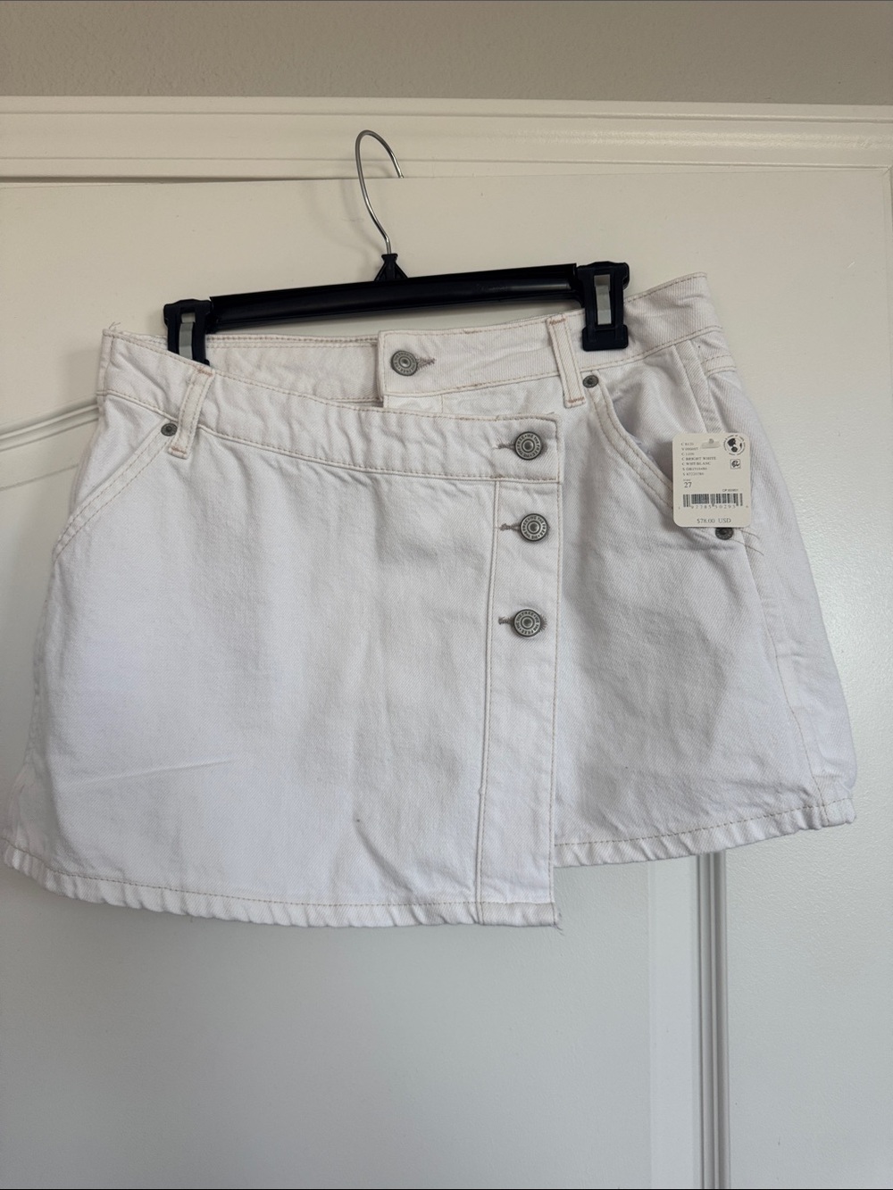 free people wynne white denim skirt